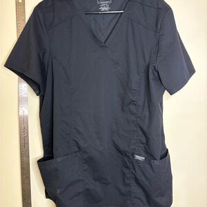 Cherokee Women's Black Short Sleeve V-Neck Top